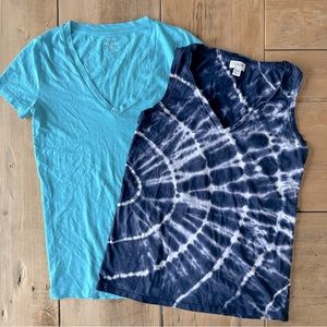 J. Crew Short Sleeve V Neck Top Bundle Women’s Size XXS